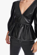 Image LUNA TOP | BLACK VEGAN LEATHER 6 of 7