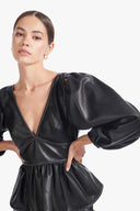 Image LUNA TOP | BLACK VEGAN LEATHER 2 of 7