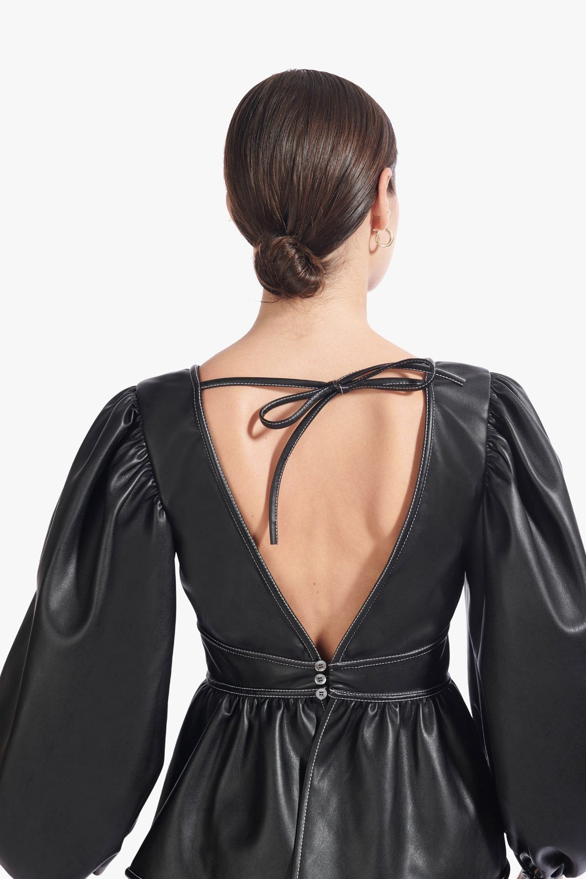 Image LUNA TOP | BLACK VEGAN LEATHER 7 of 7 and Clicking this image will trigger a zoom pop-up