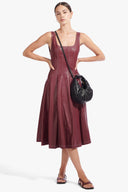 Image WELLS DRESS | BORDEAUX VEGAN LEATHER 2 of 8