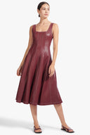 Image WELLS DRESS | BORDEAUX VEGAN LEATHER 1 of 8