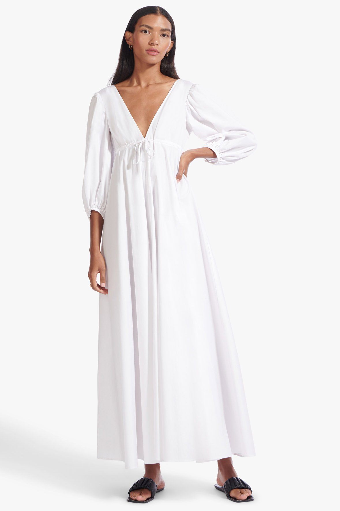 Image AMARETTI DRESS | WHITE 1 of 7 and Clicking this image will trigger a zoom pop-up