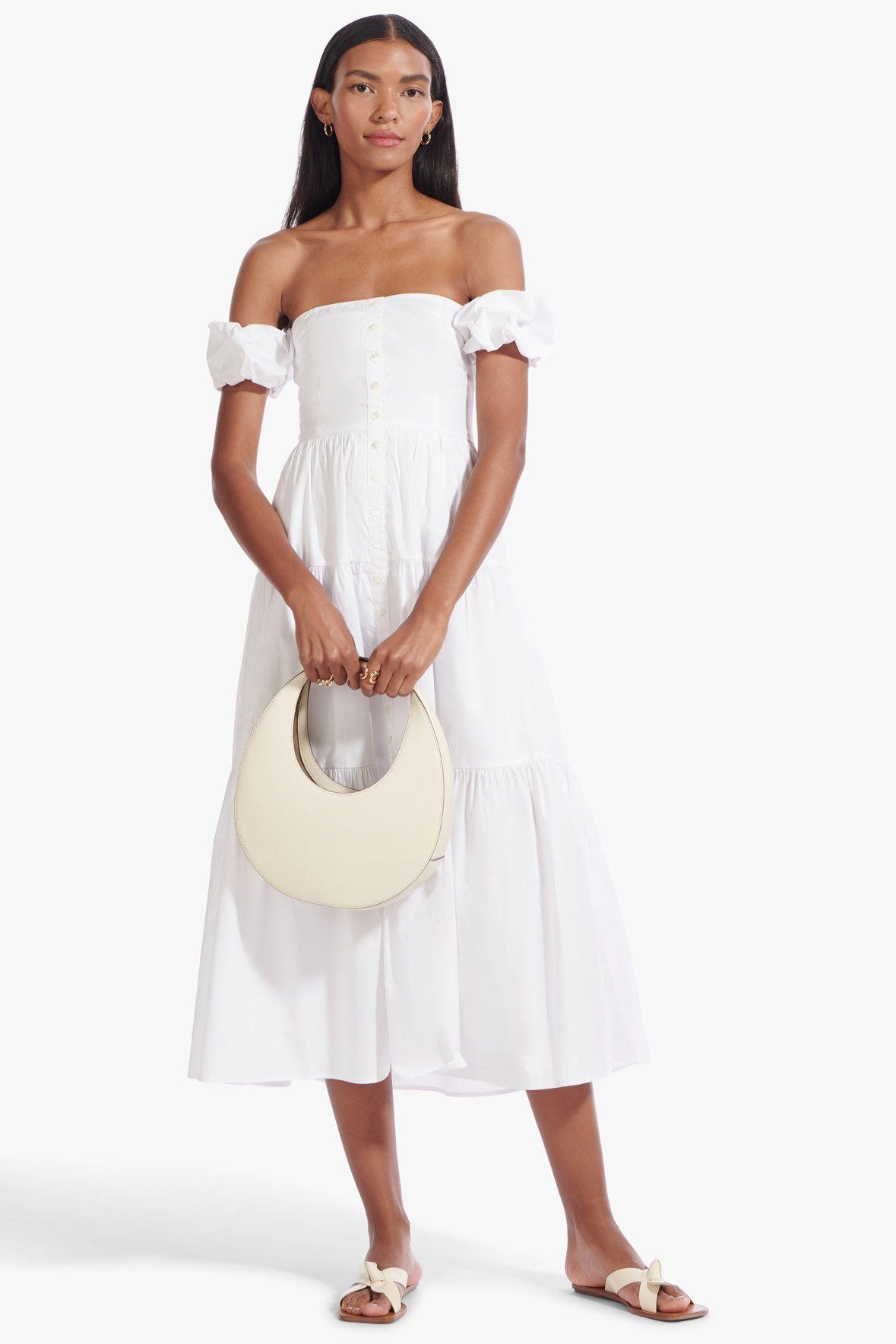 Image ELIO DRESS | WHITE 3 of 10 and Clicking this image will trigger a zoom pop-up