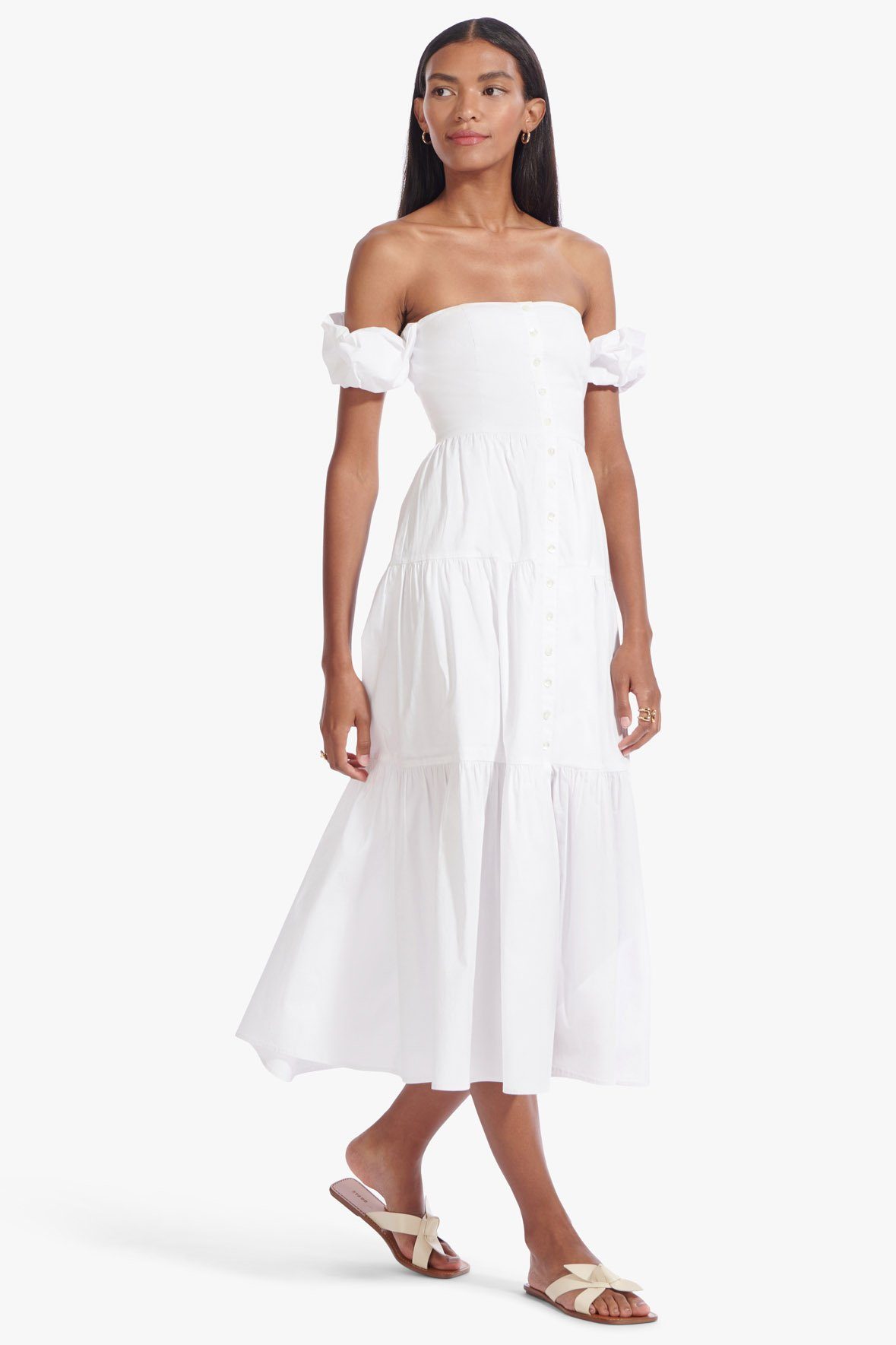 Image ELIO DRESS | WHITE 6 of 10 and Clicking this image will trigger a zoom pop-up