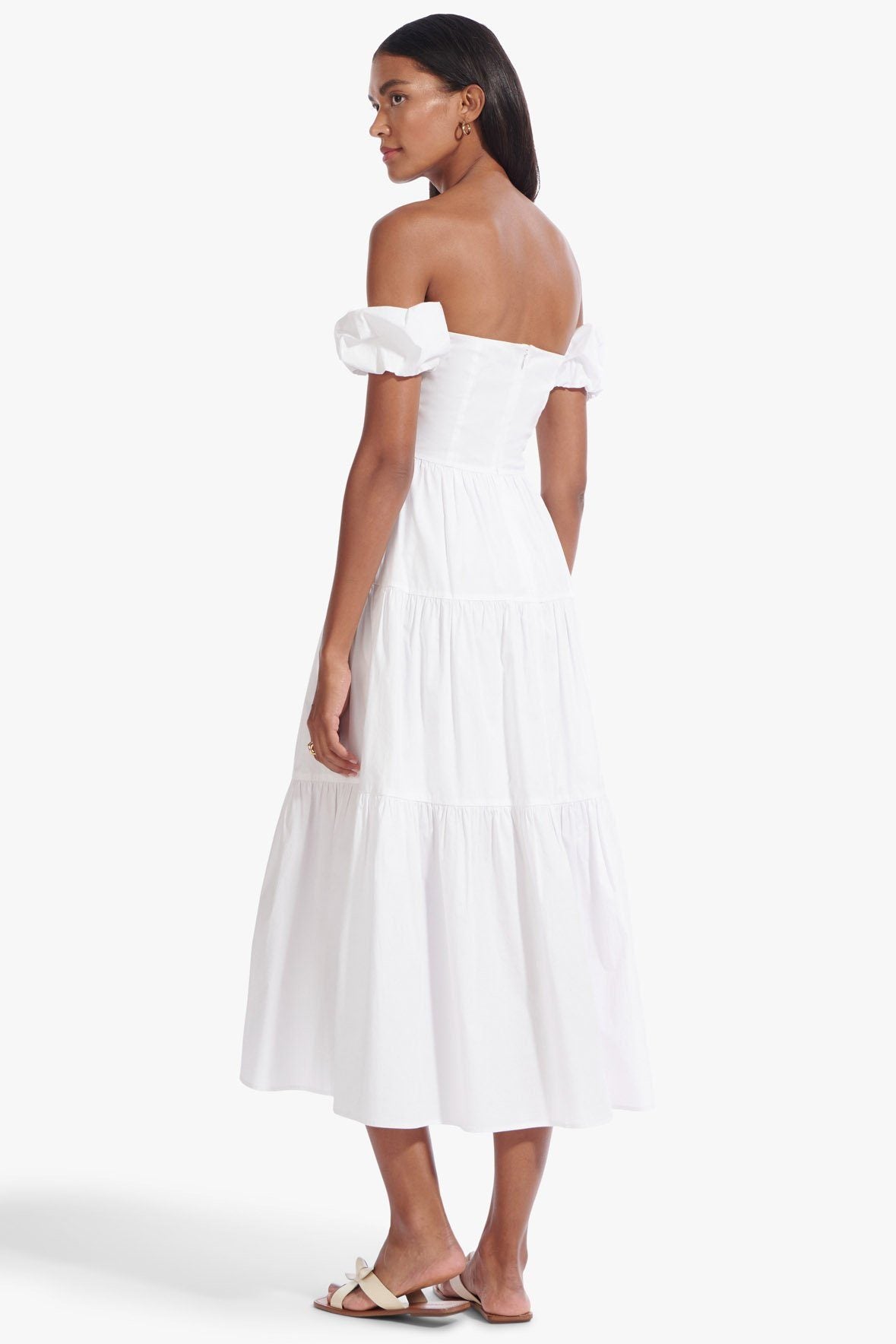 Image ELIO DRESS | WHITE 5 of 10 and Clicking this image will trigger a zoom pop-up