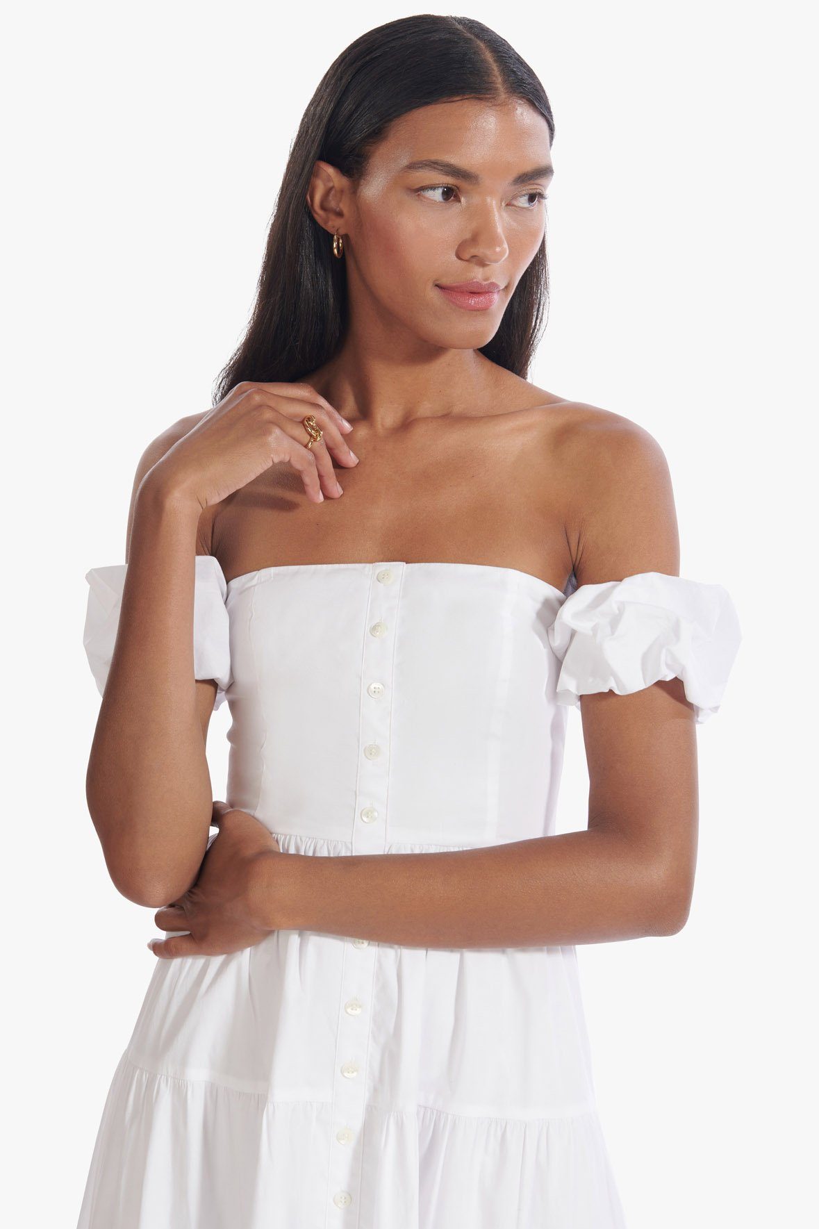 Image ELIO DRESS | WHITE 2 of 10 and Clicking this image will trigger a zoom pop-up