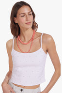 Image AIDA RHINESTONE TANK | WHITE 1 of 7