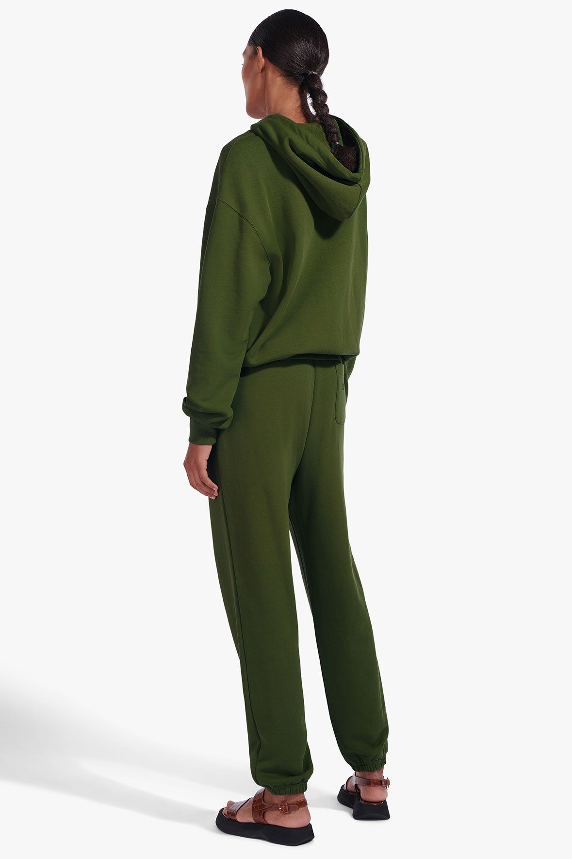 Image HOODED SWEATSHIRT | OLIVE 7 of 7 and Clicking this image will trigger a zoom pop-up