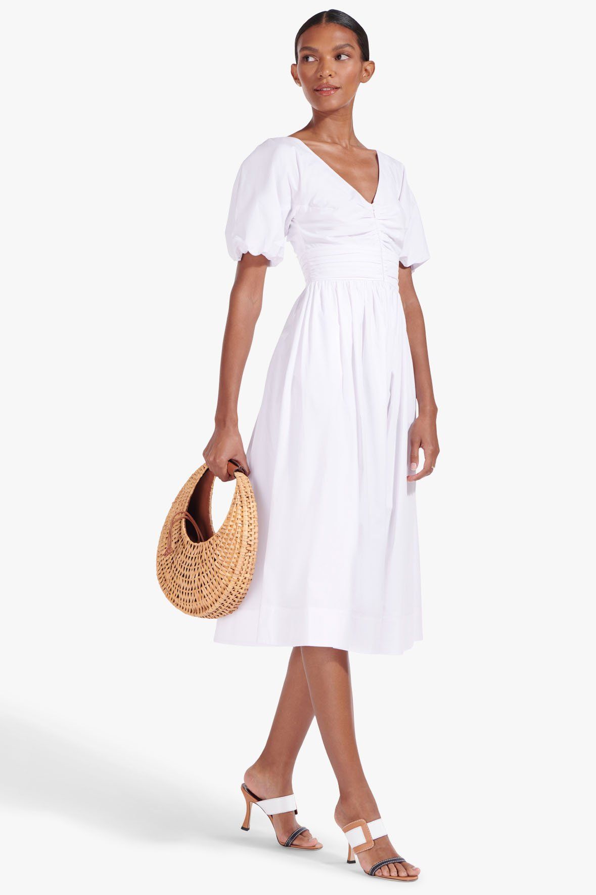 Image GRETA DRESS | WHITE 2 of 6 and Clicking this image will trigger a zoom pop-up