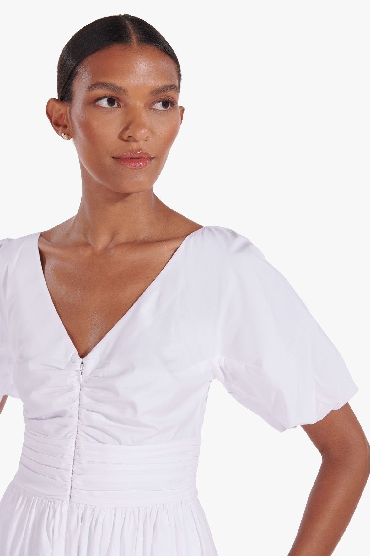 Image GRETA DRESS | WHITE 3 of 6 and Clicking this image will trigger a zoom pop-up