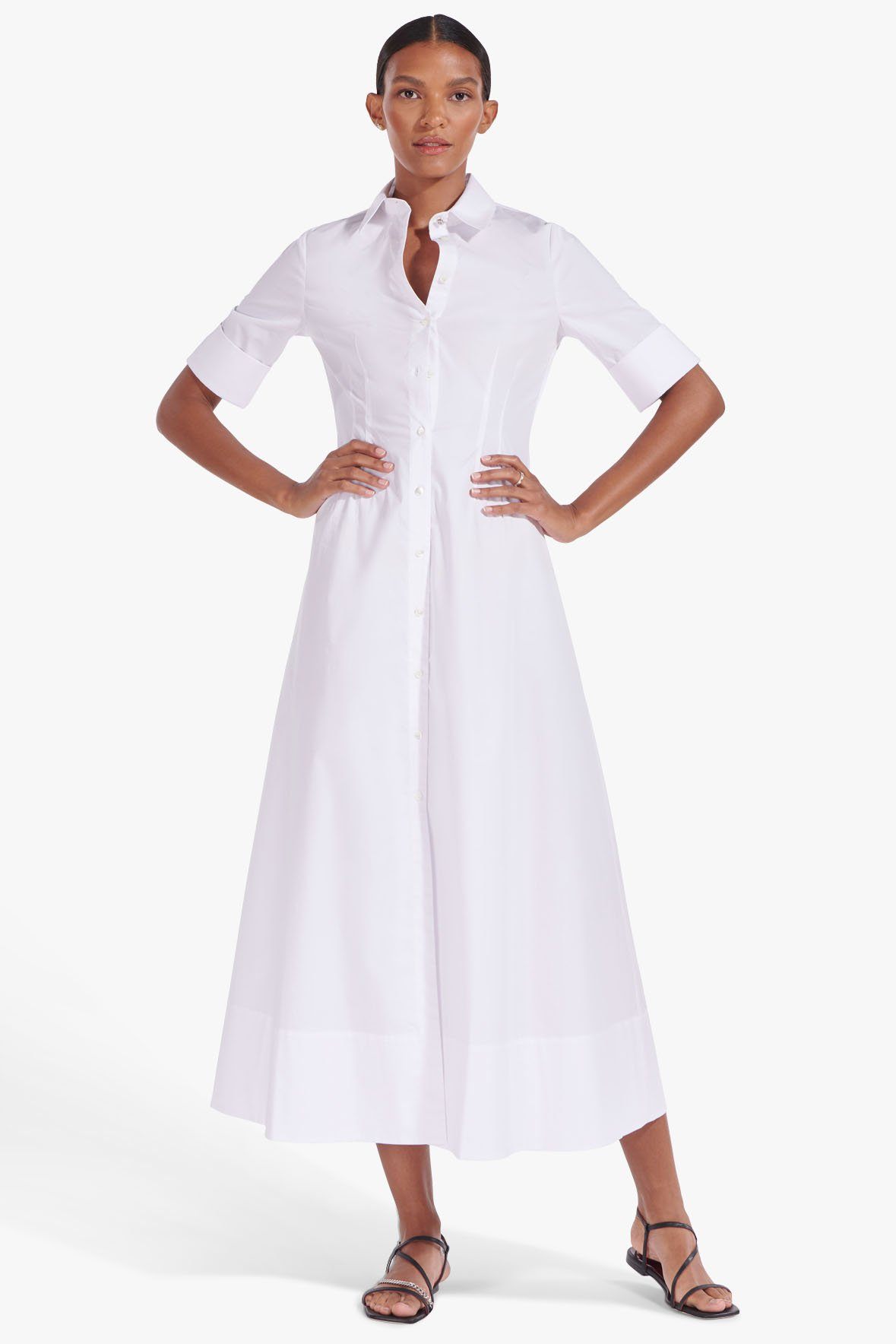 Image JOAN MAXI DRESS | WHITE 1 of 7 and Clicking this image will trigger a zoom pop-up