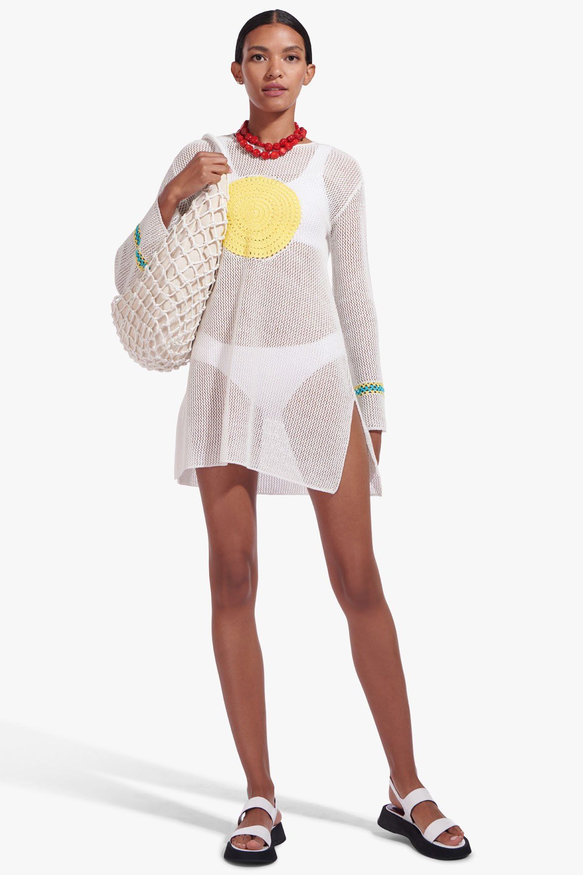 Image MARATEA TUNIC DRESS | WHITE 3 of 7 and Clicking this image will trigger a zoom pop-up