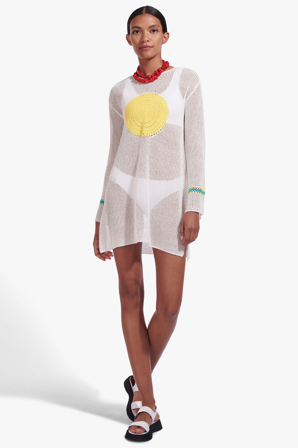 Image MARATEA TUNIC DRESS | WHITE 1 of 7 and Clicking this image will trigger a zoom pop-up