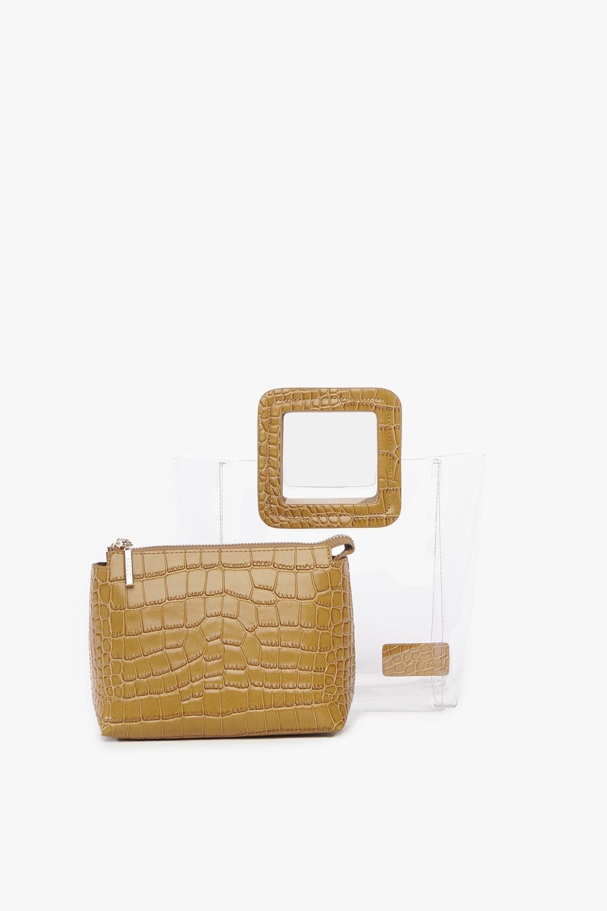 Image Mini Shirley Bag | Clear Tan Croc Embossed 3 of 7 and Clicking this image will trigger a zoom pop-up