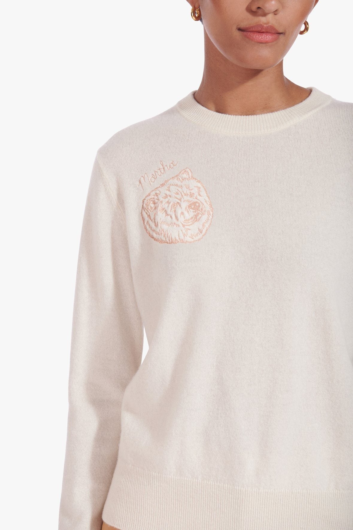 Image STAUD x C.BONZ CUSTOM CASHMERE CREWNECK SWEATER | CREAM 3 of 8 and Clicking this image will trigger a zoom pop-up