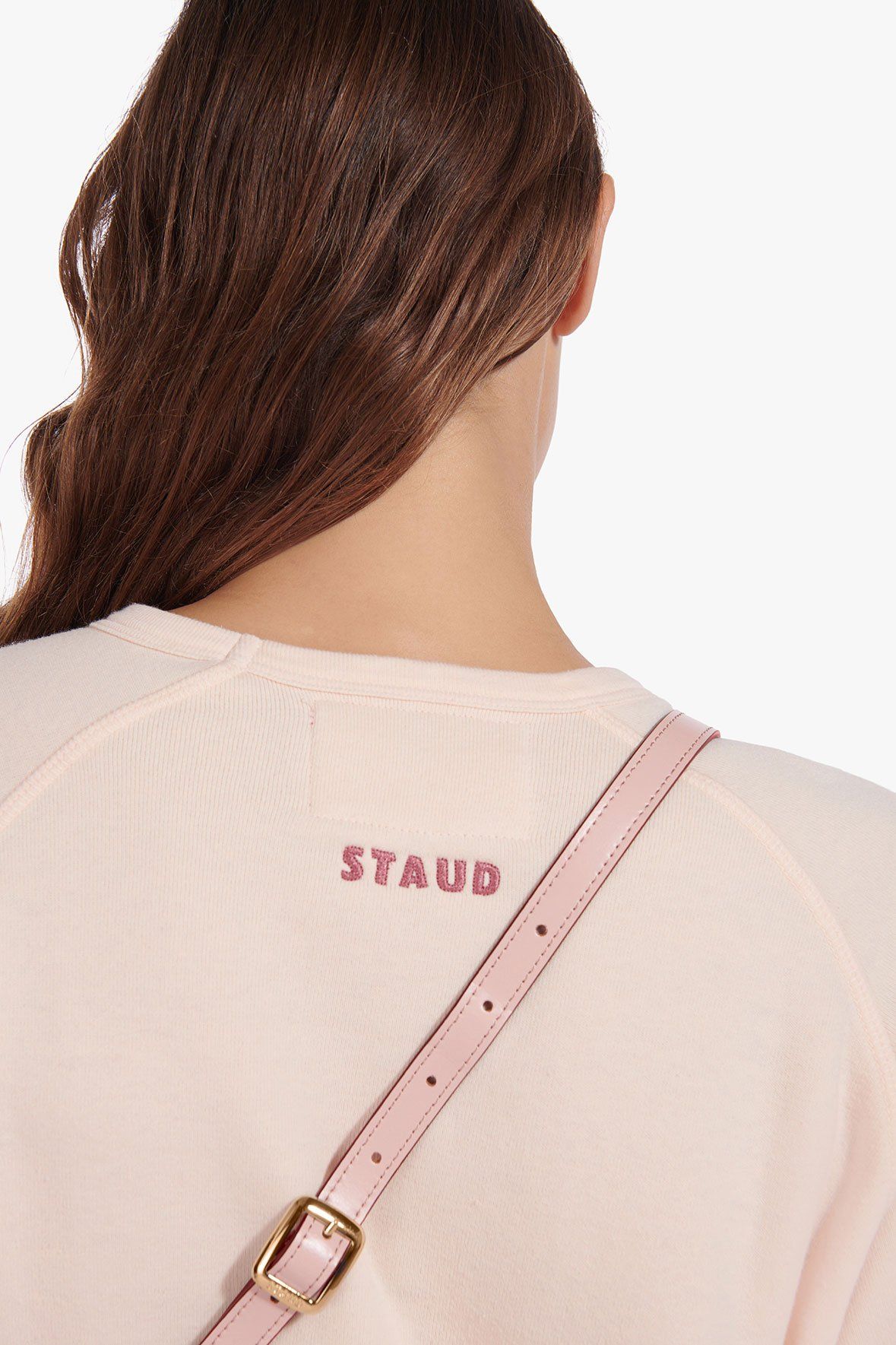 Image STAUD x C.BONZ CUSTOM SWEATSHIRT | LIGHT PINK 8 of 14 and Clicking this image will trigger a zoom pop-up