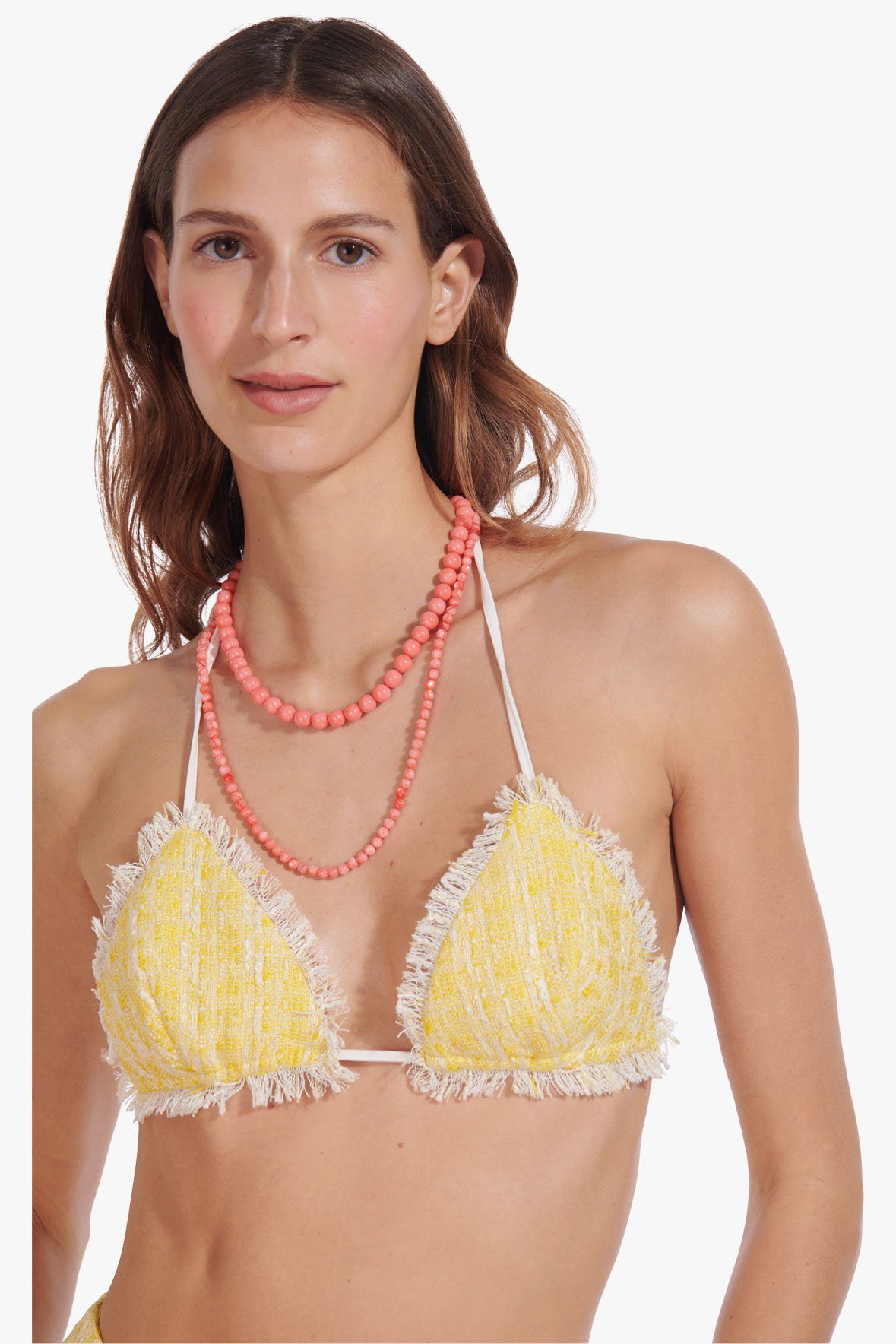 Image BIKINI TWEED TOP | LIMONE 1 of 7 and Clicking this image will trigger a zoom pop-up