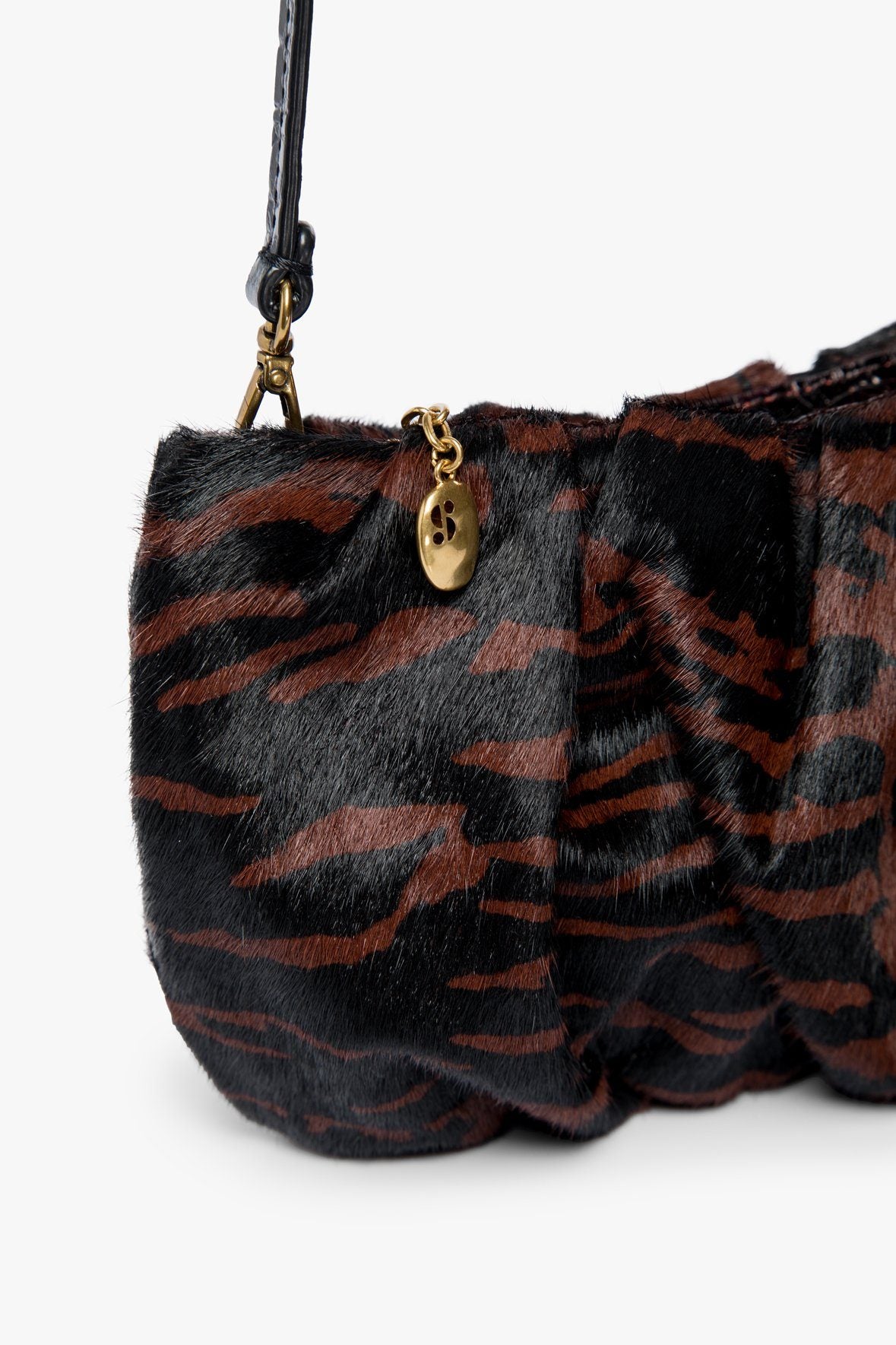 Image BEAN CALF HAIR BAG | MAHOGANY ZEBRA 7 of 8 and Clicking this image will trigger a zoom pop-up