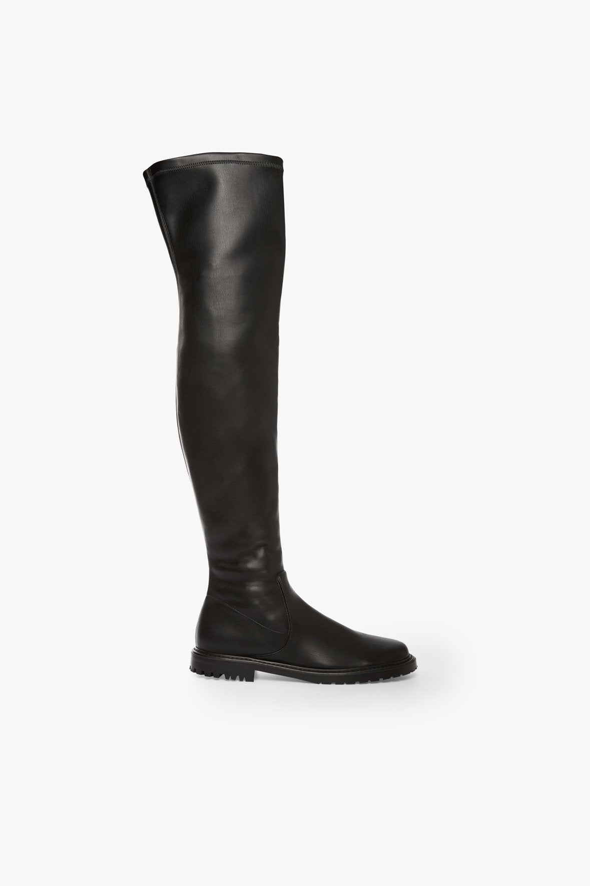 Image BELLE BOOT | BLACK VEGAN LEATHER 3 of 6 and Clicking this image will trigger a zoom pop-up