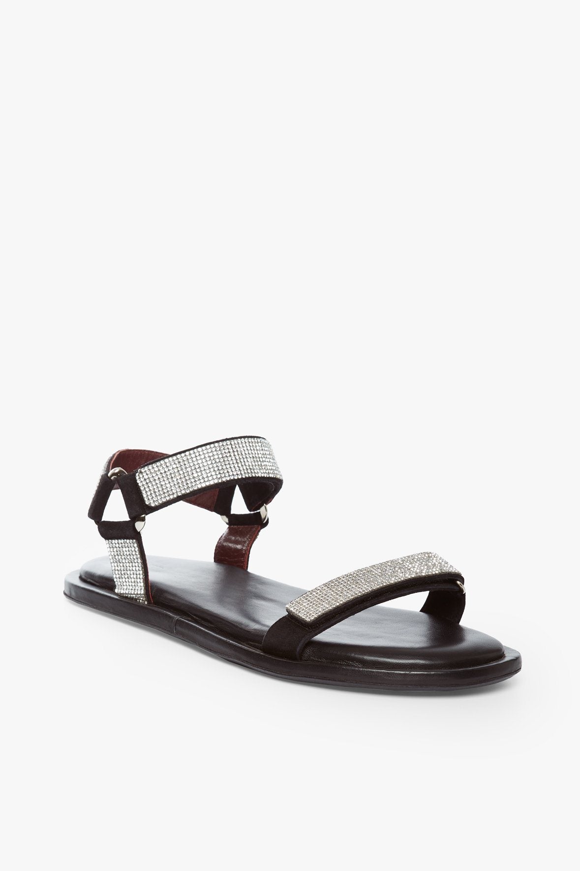 Image BETTY RHINESTONE SANDAL | BLACK 1 of 6 and Clicking this image will trigger a zoom pop-up