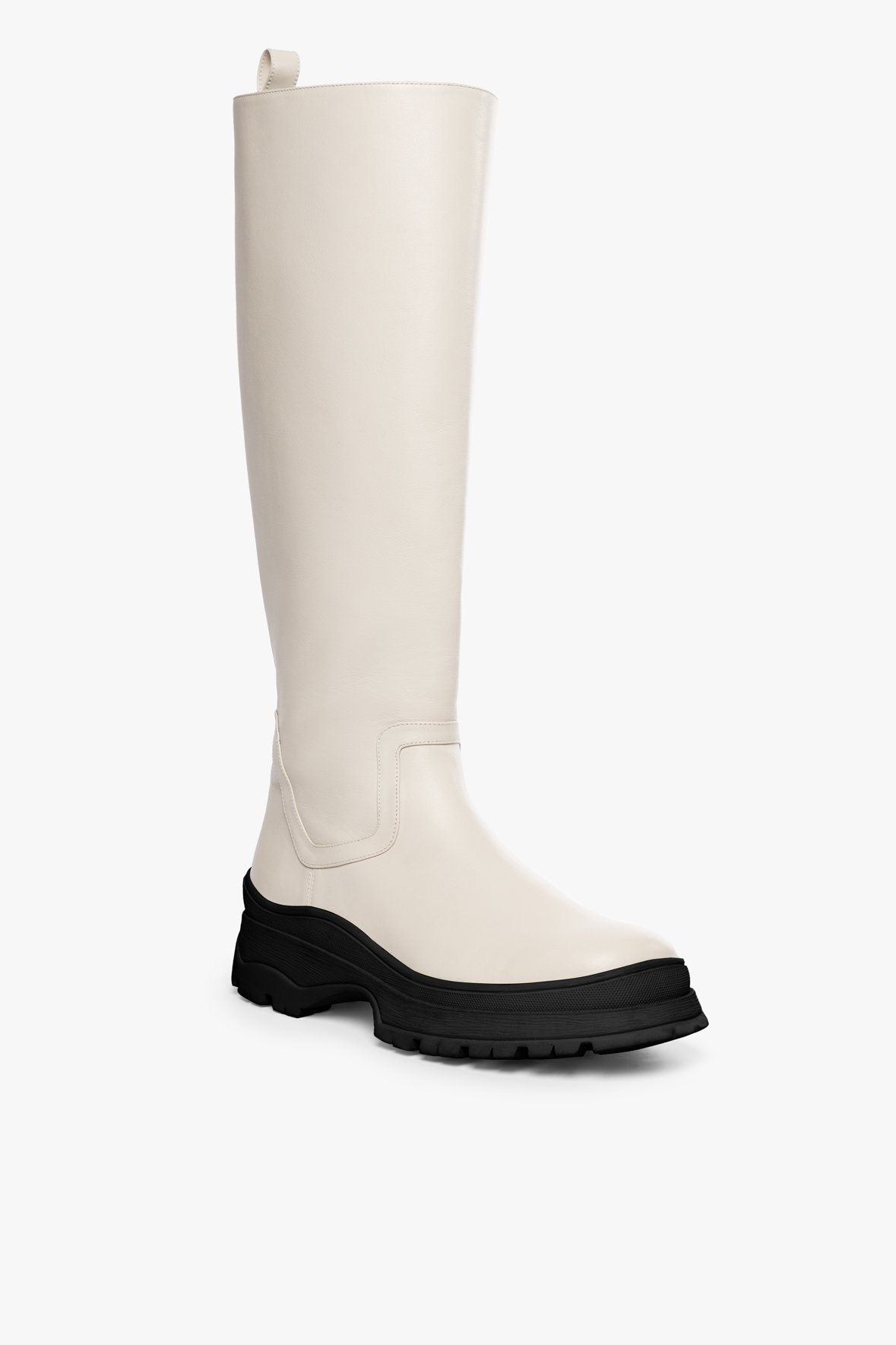 Image BOW TALL BOOT | CREAM BLACK 1 of 6 and Clicking this image will trigger a zoom pop-up