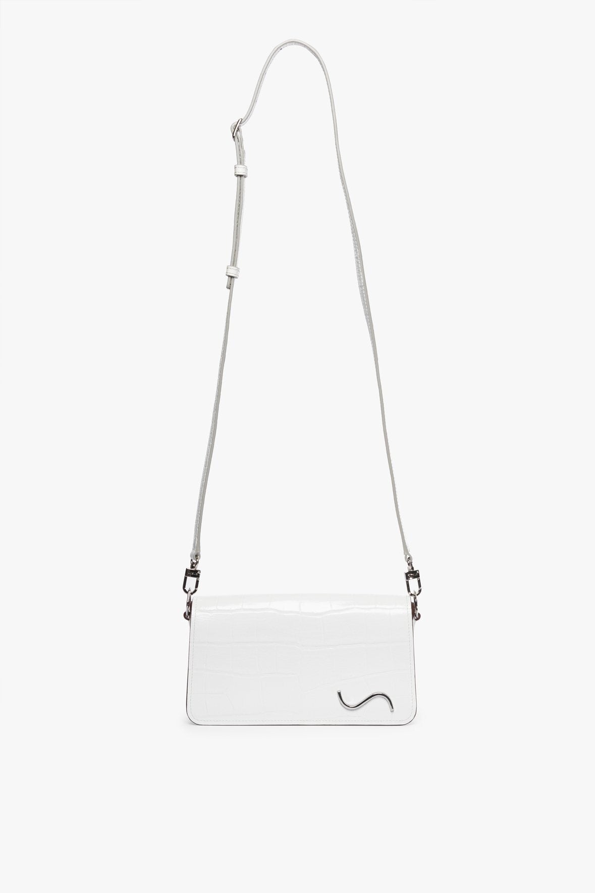 Image CARMELO CROSSBODY BAG | FRESH WHITE CROC EMBOSSED 3 of 9 and Clicking this image will trigger a zoom pop-up