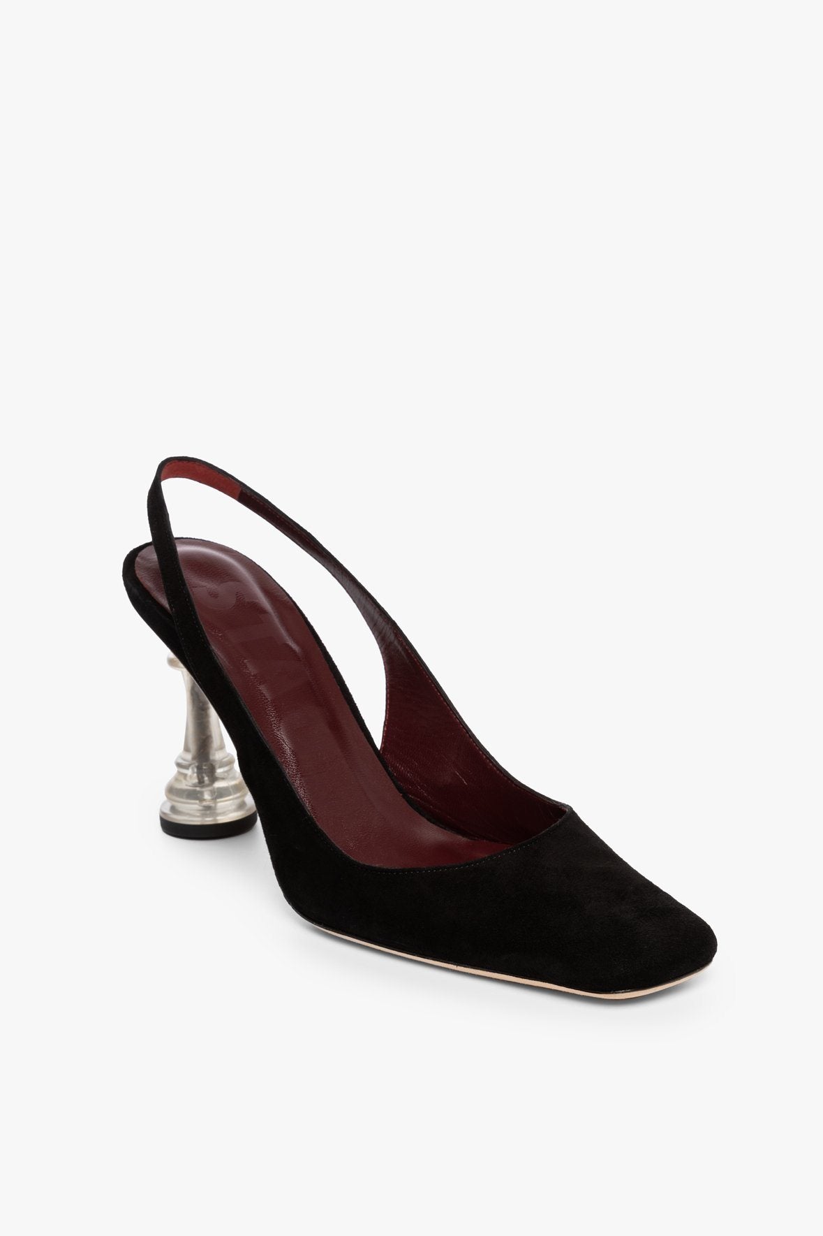 Image CHESS SLINGBACK HEEL | BLACK 1 of 6 and Clicking this image will trigger a zoom pop-up