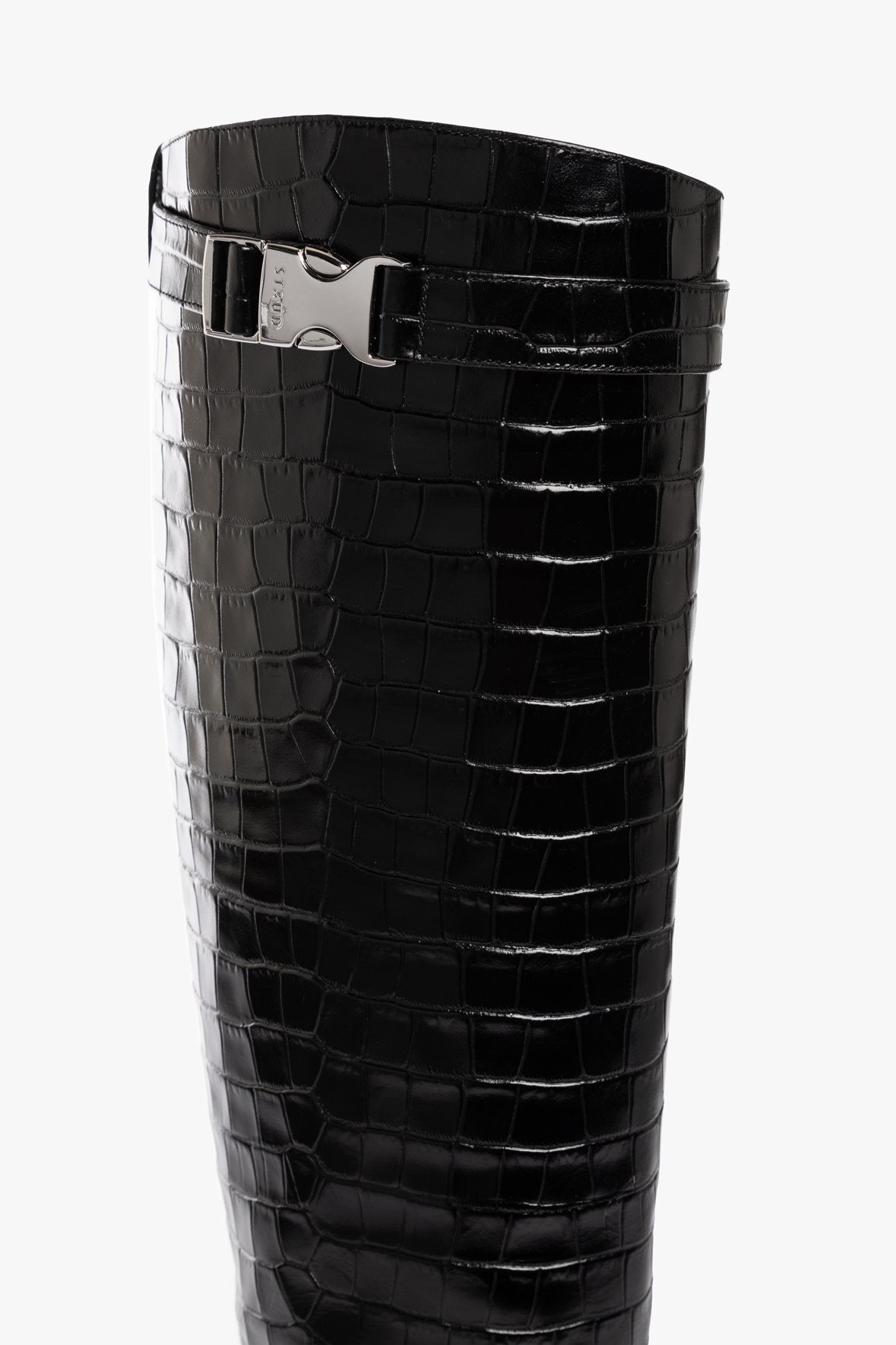 Image CLAUD BUCKLE RIDING BOOT | BLACK CROC EMBOSSED 5 of 7 and Clicking this image will trigger a zoom pop-up