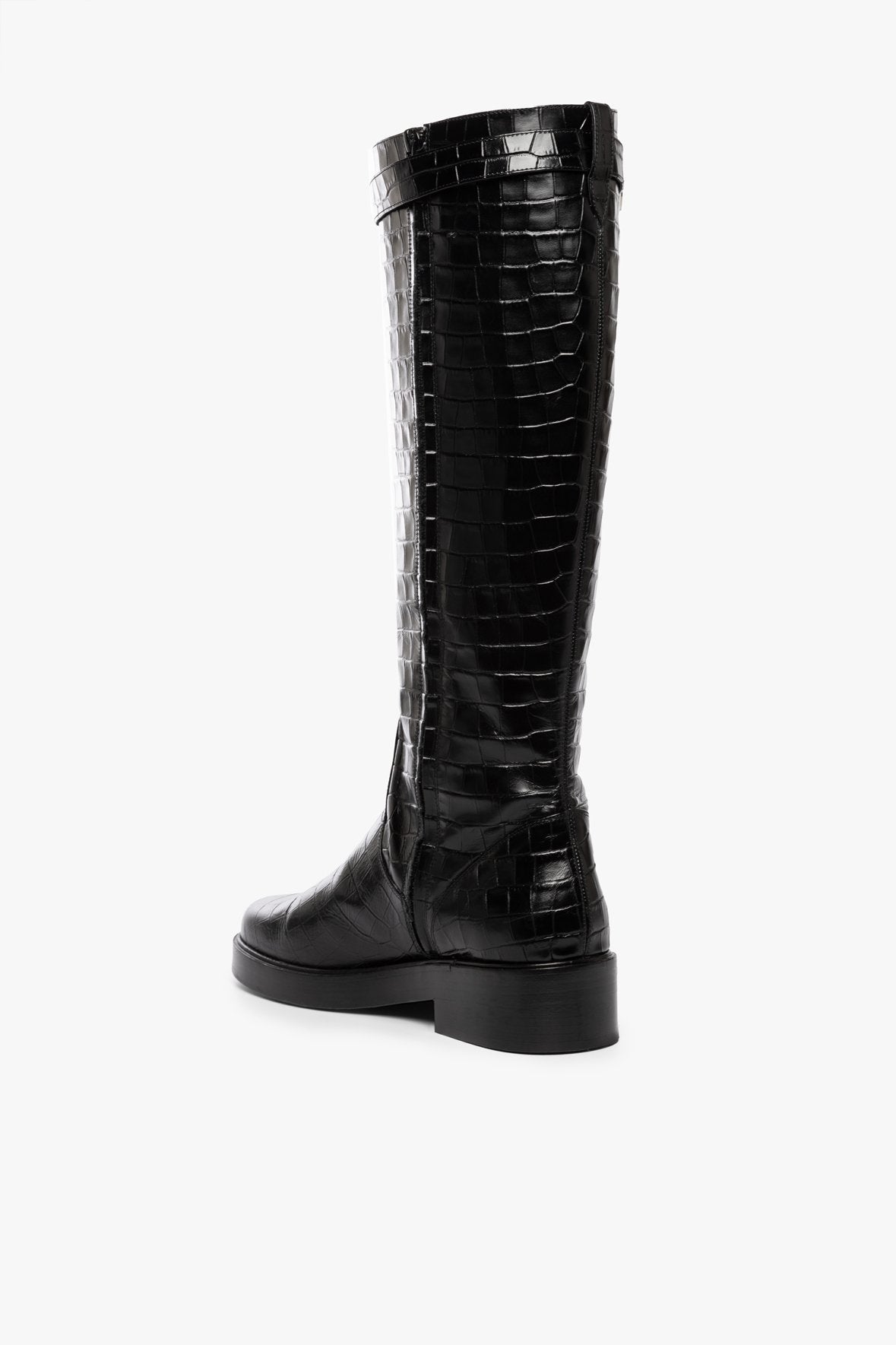 Image CLAUD BUCKLE RIDING BOOT | BLACK CROC EMBOSSED 4 of 7 and Clicking this image will trigger a zoom pop-up