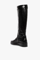 Image CLAUD BUCKLE RIDING BOOT | BLACK CROC EMBOSSED 4 of 7