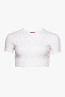 Image CORSO CROPPED RHINESTONE TEE | WHITE 7 of 7