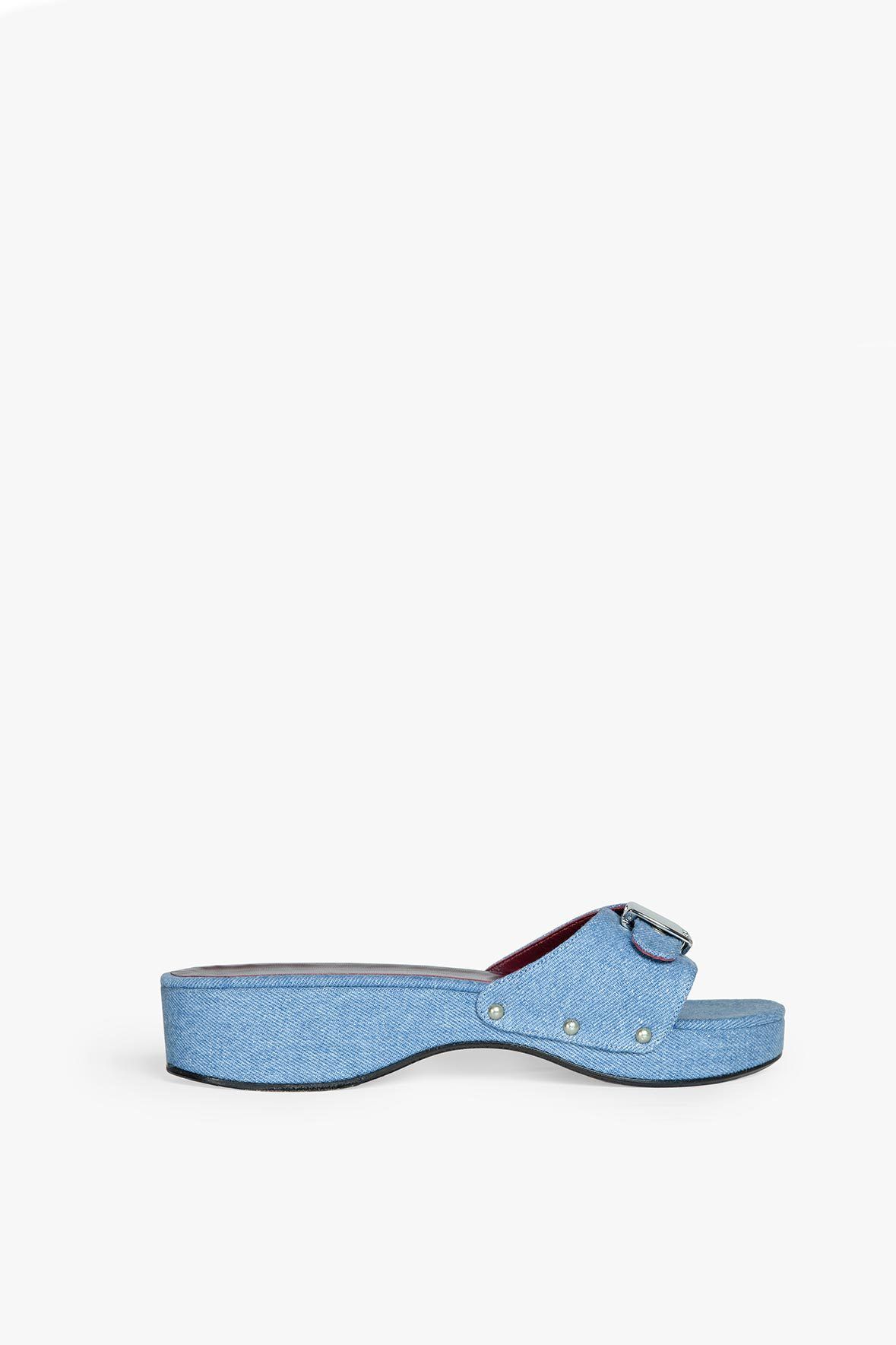 Image ERIN SANDAL | LIGHT WASH DENIM 3 of 5 and Clicking this image will trigger a zoom pop-up