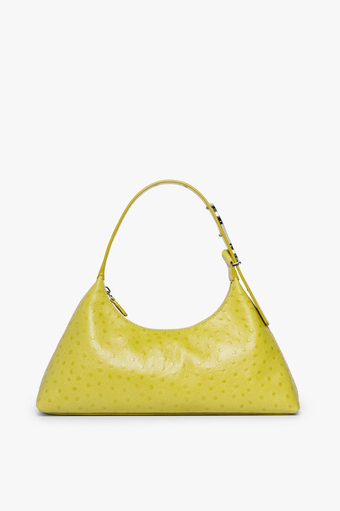 Image ESTELLE BAG | CHARTREUSE OSTRICH EMBOSSED 3 of 7 and Clicking this image will trigger a zoom pop-up