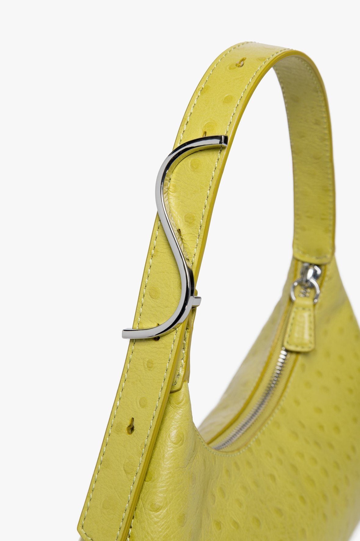 Image ESTELLE BAG | CHARTREUSE OSTRICH EMBOSSED 6 of 7 and Clicking this image will trigger a zoom pop-up