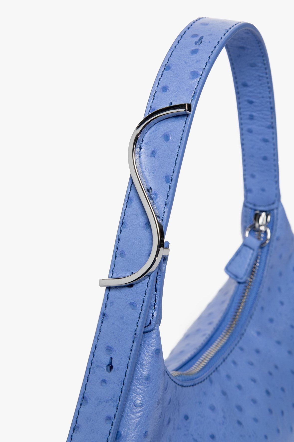 Image ESTELLE BAG | PERIWINKLE OSTRICH EMBOSSED 6 of 8 and Clicking this image will trigger a zoom pop-up