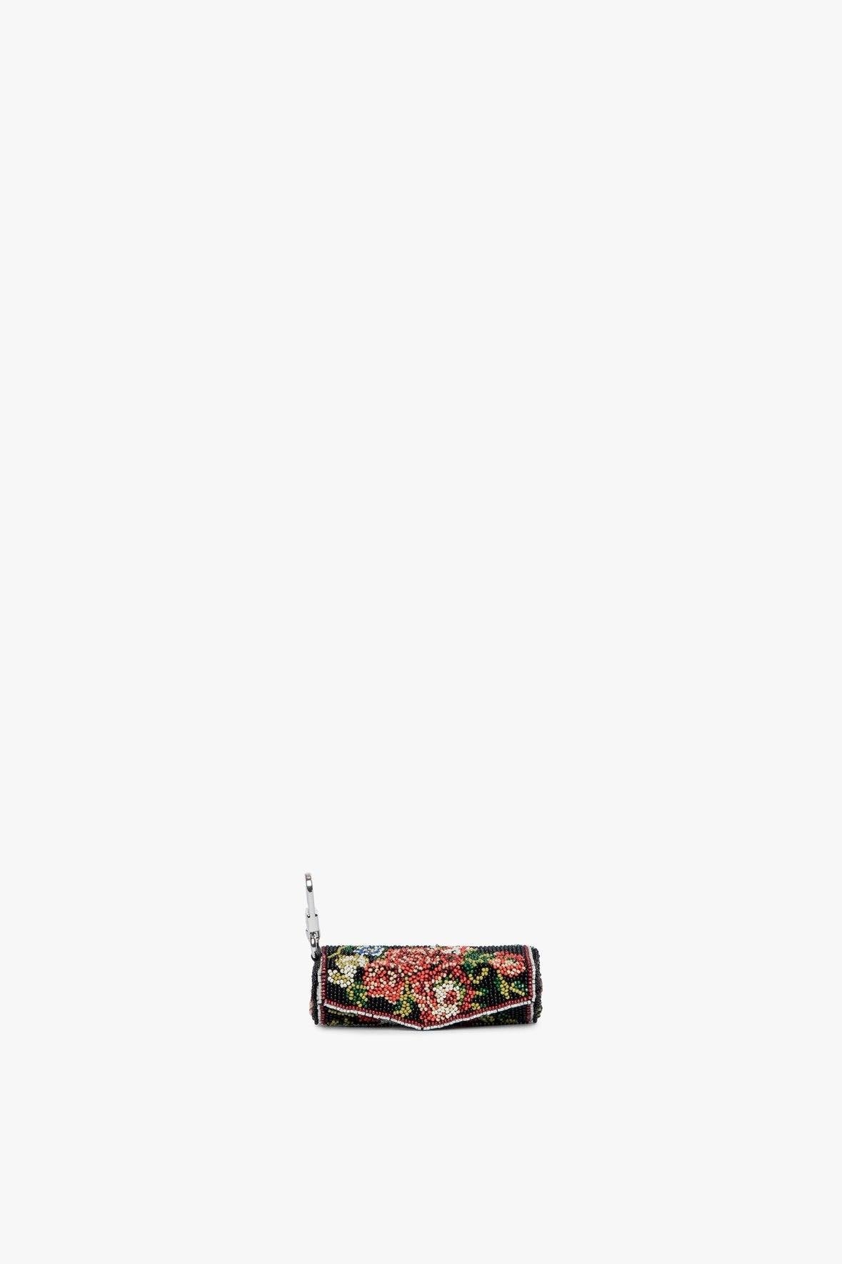 Image BEADED LIPSTICK CASE | BLACK FLORAL 6 of 7 and Clicking this image will trigger a zoom pop-up