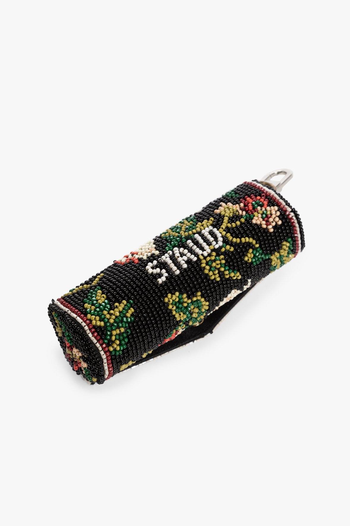 Image BEADED LIPSTICK CASE | BLACK FLORAL 5 of 7 and Clicking this image will trigger a zoom pop-up