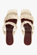 Image FRANKIE RUCHED SANDAL | CREAM 3 of 4