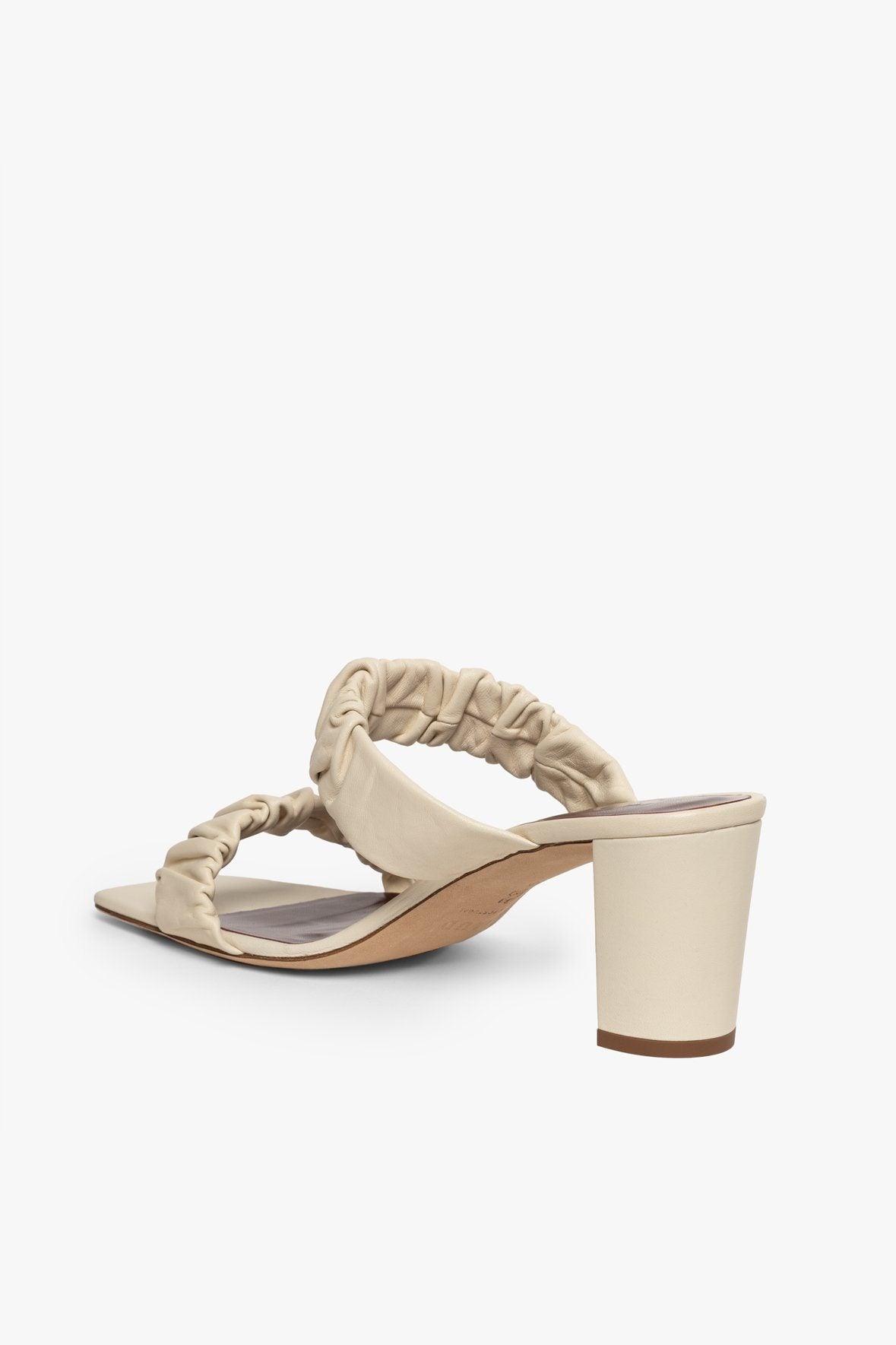 Image FRANKIE RUCHED SANDAL | CREAM 4 of 4 and Clicking this image will trigger a zoom pop-up