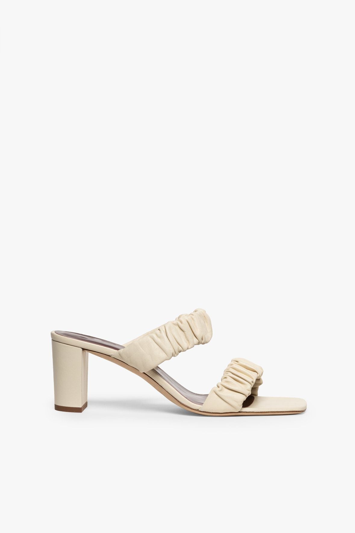 Image FRANKIE RUCHED SANDAL | CREAM 2 of 4 and Clicking this image will trigger a zoom pop-up