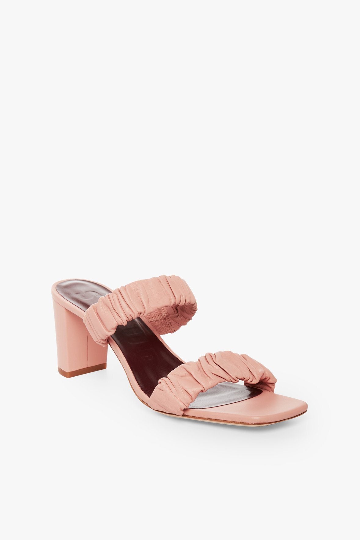 Image FRANKIE RUCHED SANDAL | DARK BLUSH 1 of 6 and Clicking this image will trigger a zoom pop-up