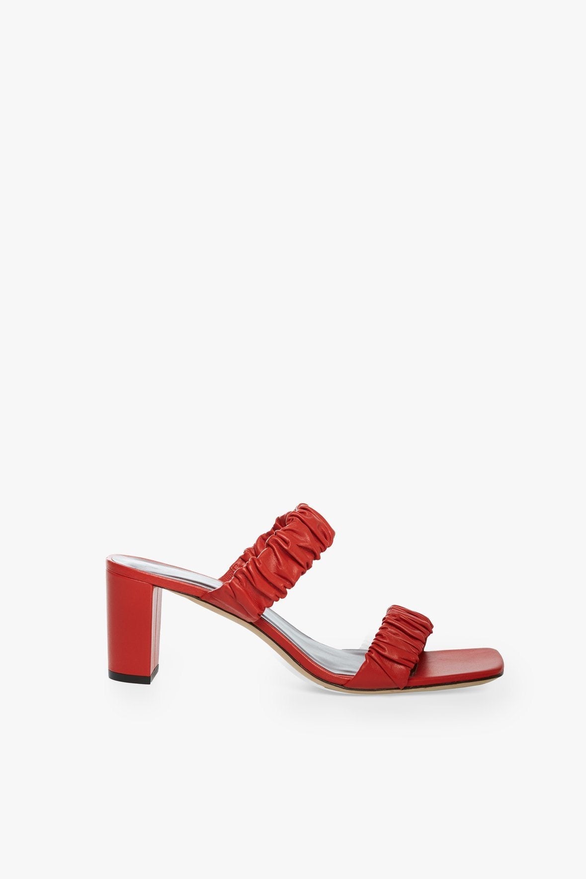 Image FRANKIE RUCHED SANDAL | SCARLET 3 of 6 and Clicking this image will trigger a zoom pop-up