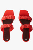 Image FRANKIE RUCHED SANDAL | SCARLET 6 of 6