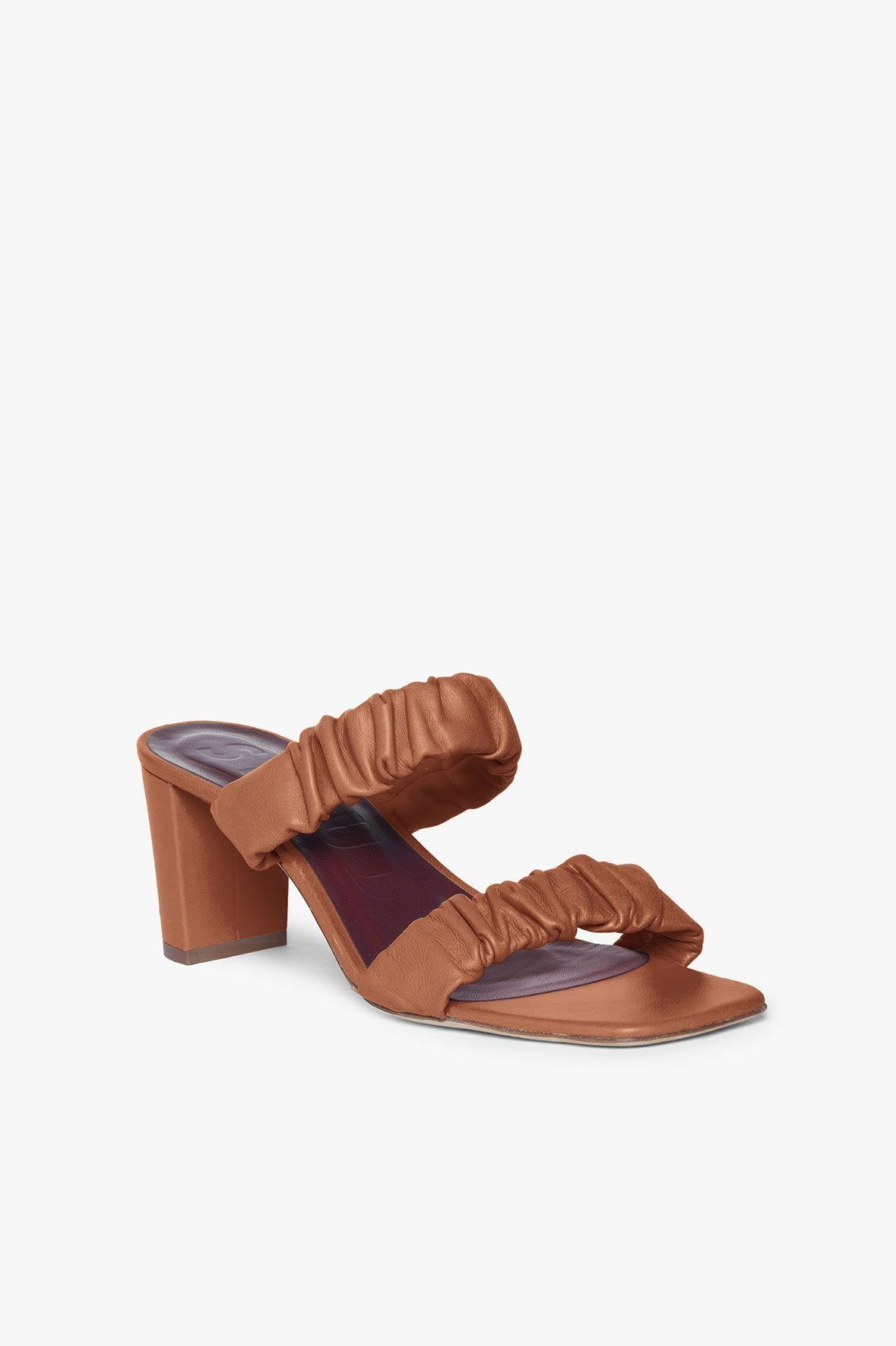 Image FRANKIE RUCHED SANDAL | TAN 1 of 7 and Clicking this image will trigger a zoom pop-up