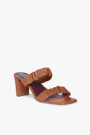 Image FRANKIE RUCHED SANDAL | TAN 1 of 7