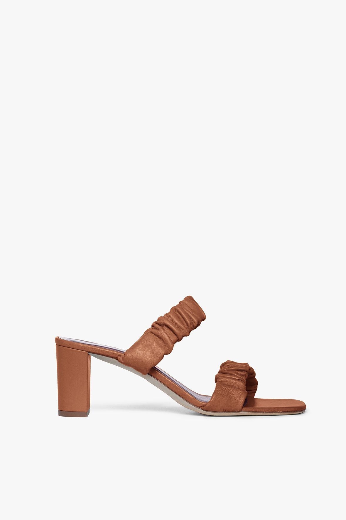 Image FRANKIE RUCHED SANDAL | TAN 5 of 7 and Clicking this image will trigger a zoom pop-up