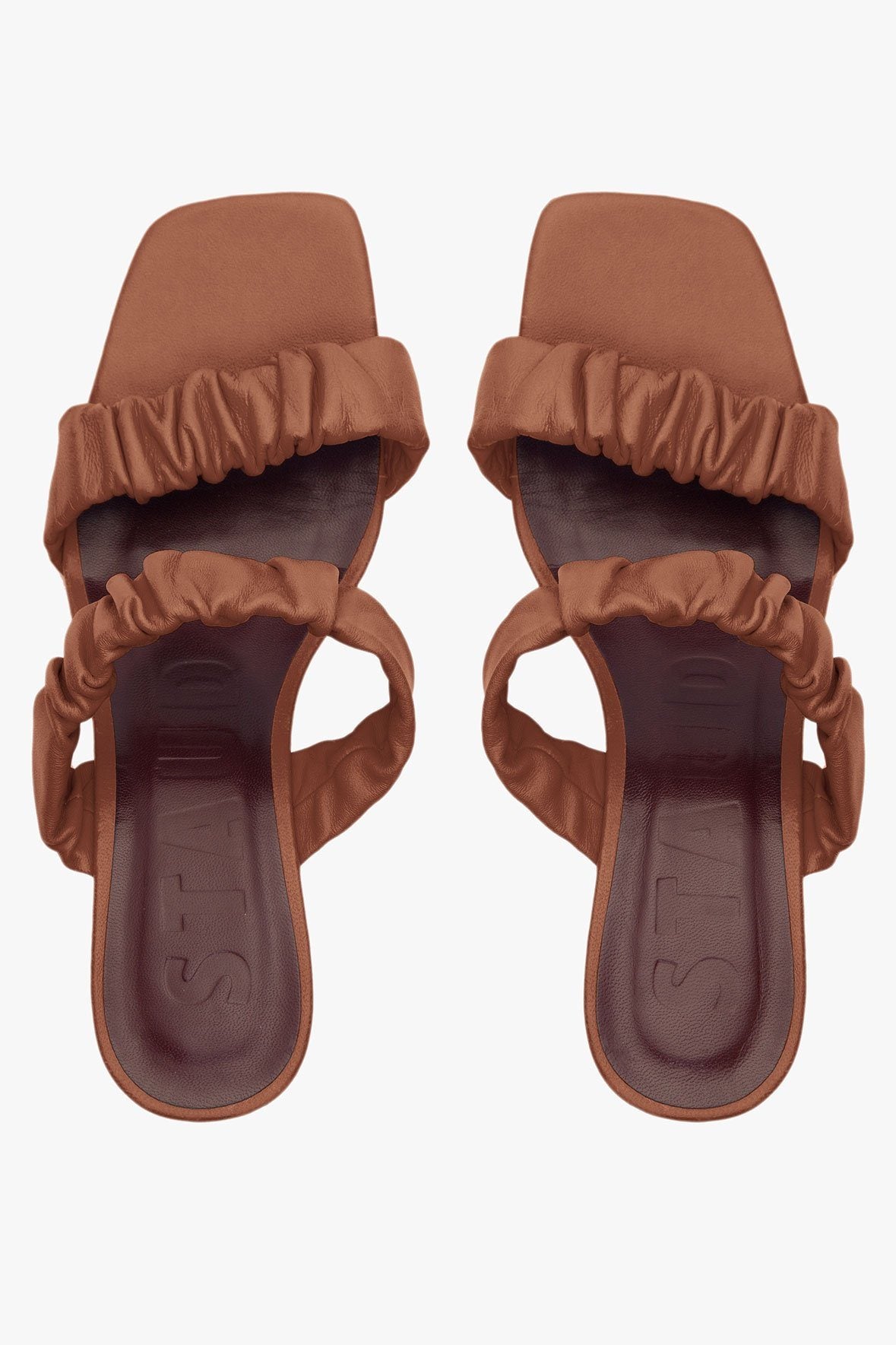 Image FRANKIE RUCHED SANDAL | TAN 6 of 7 and Clicking this image will trigger a zoom pop-up