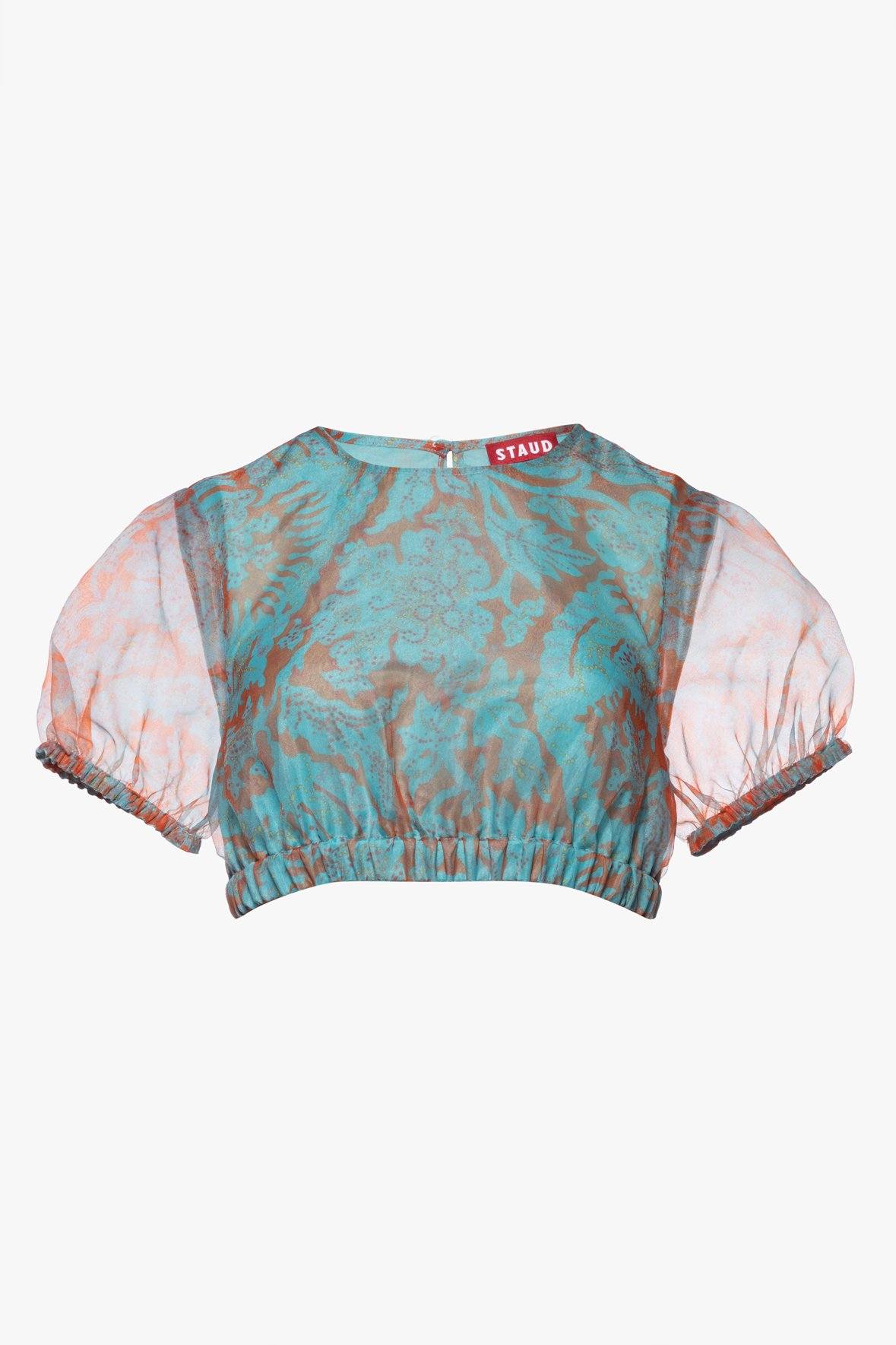 Image FRIEZE TOP | FLORAL WAVE TURQUOISE 7 of 7 and Clicking this image will trigger a zoom pop-up