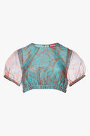 Image FRIEZE TOP | FLORAL WAVE TURQUOISE 7 of 7