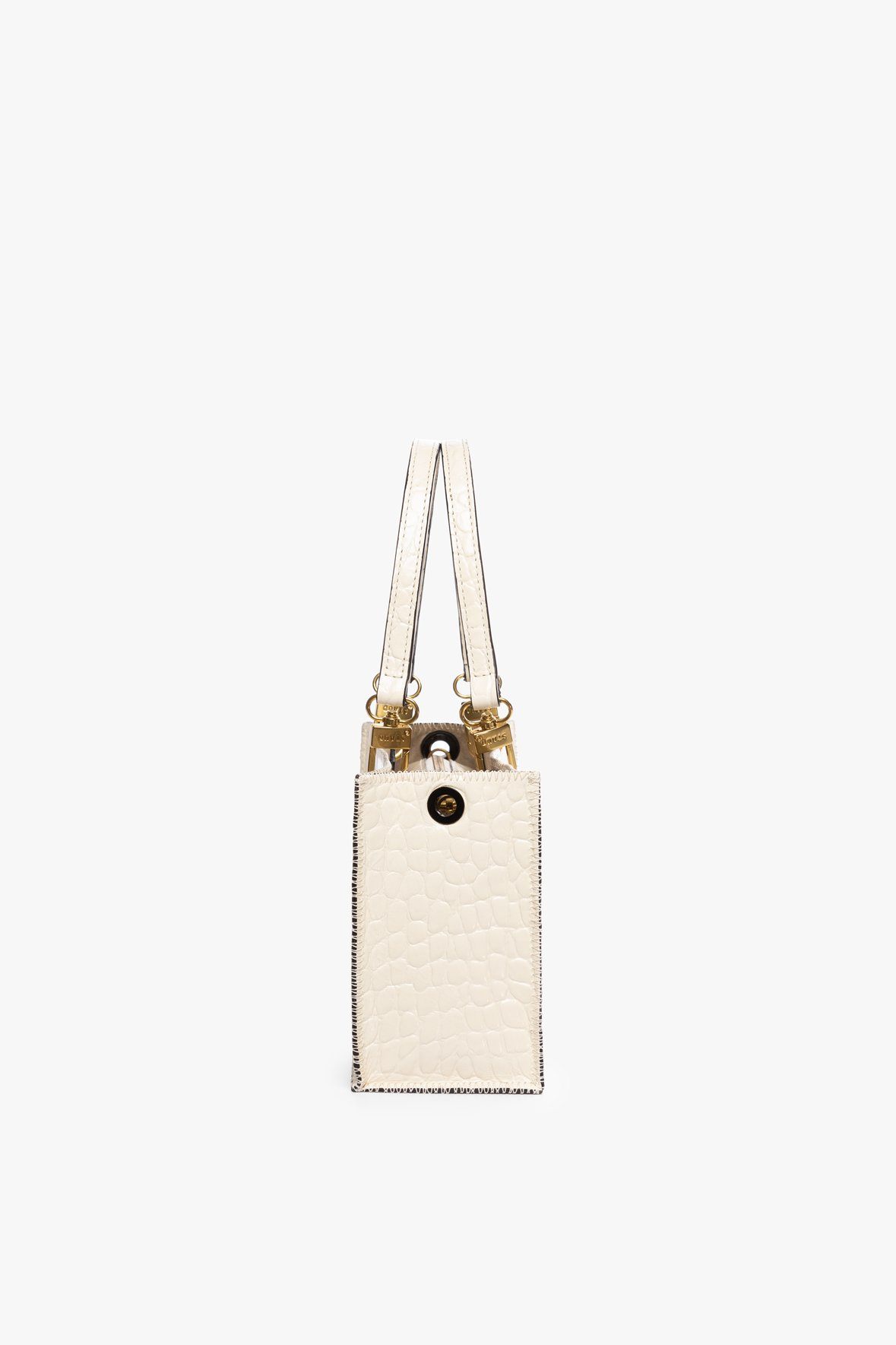 Image GEMMA SHOULDER BAG | CREAM CROC EMBOSSED 4 of 8 and Clicking this image will trigger a zoom pop-up